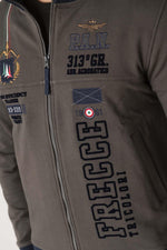 Brown cotton jacket with military aviation embroidery - Image n°4