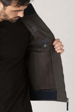 Brown cotton jacket with military aviation embroidery - Image n°6