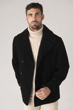 Black wool peacoat for men - Image n°7