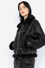 Complete black bomber jacket for women - Image n°4