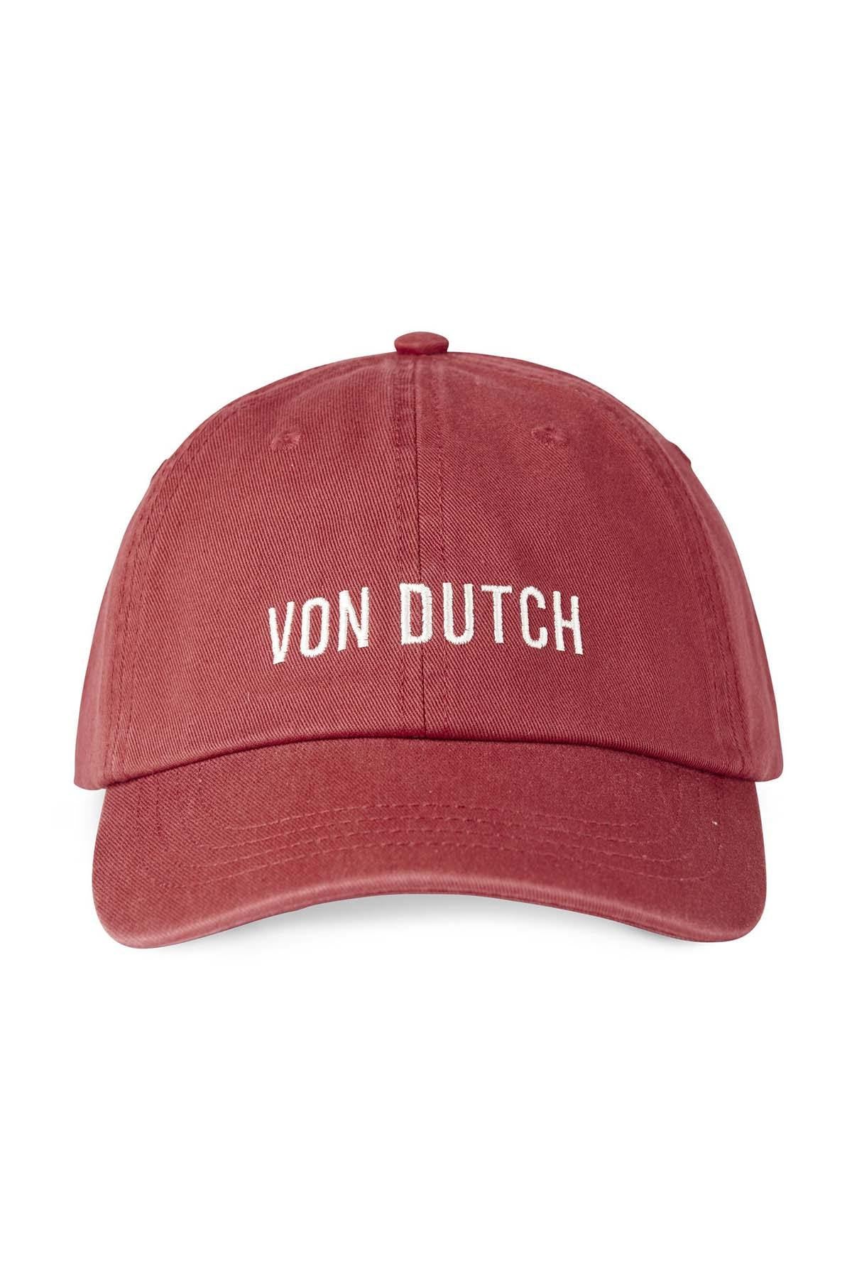 Red embroidered cotton cap - Image n°4