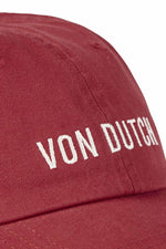 Red embroidered cotton cap - Image n°3