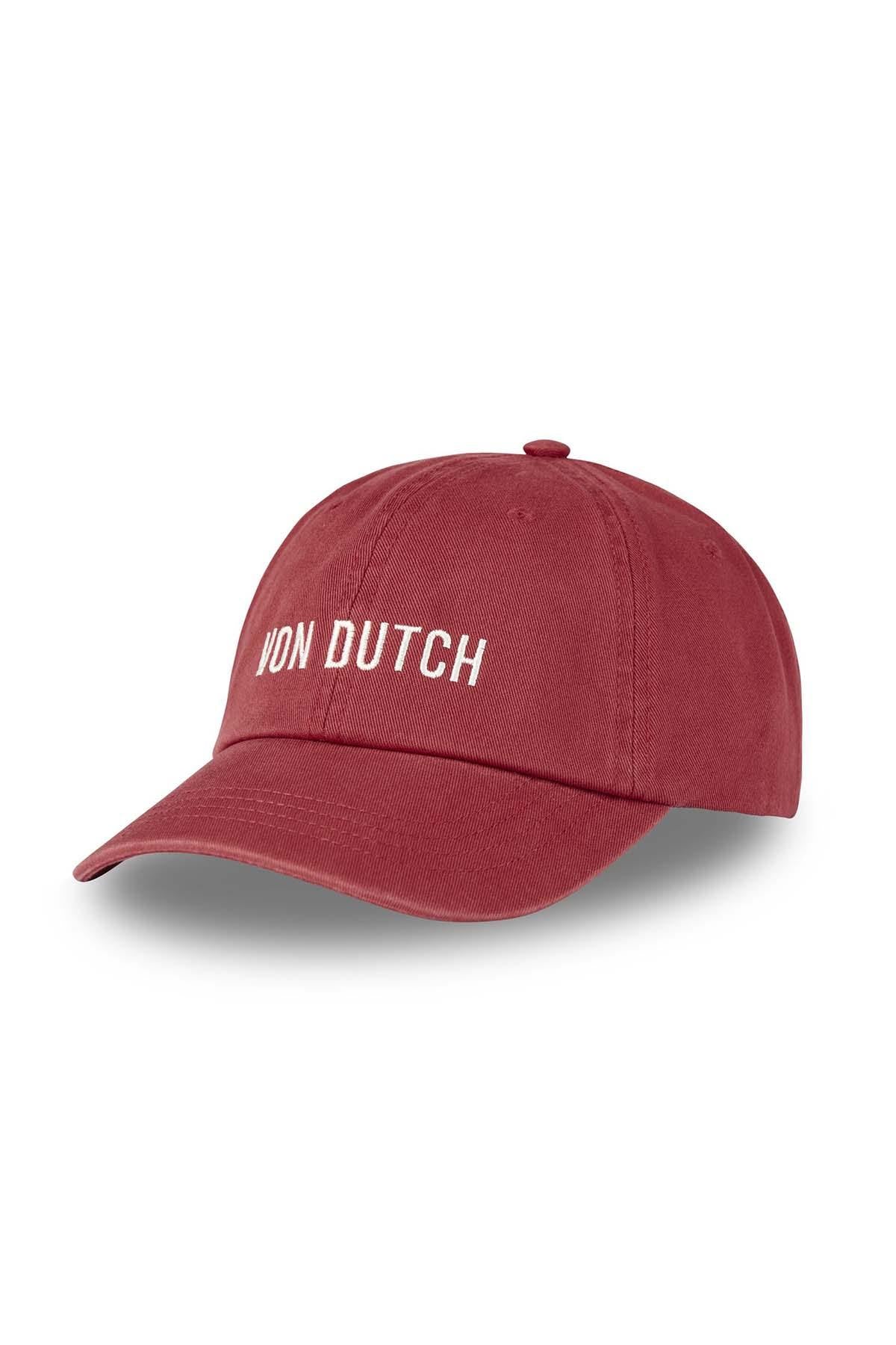 Red embroidered cotton cap - Image n°2