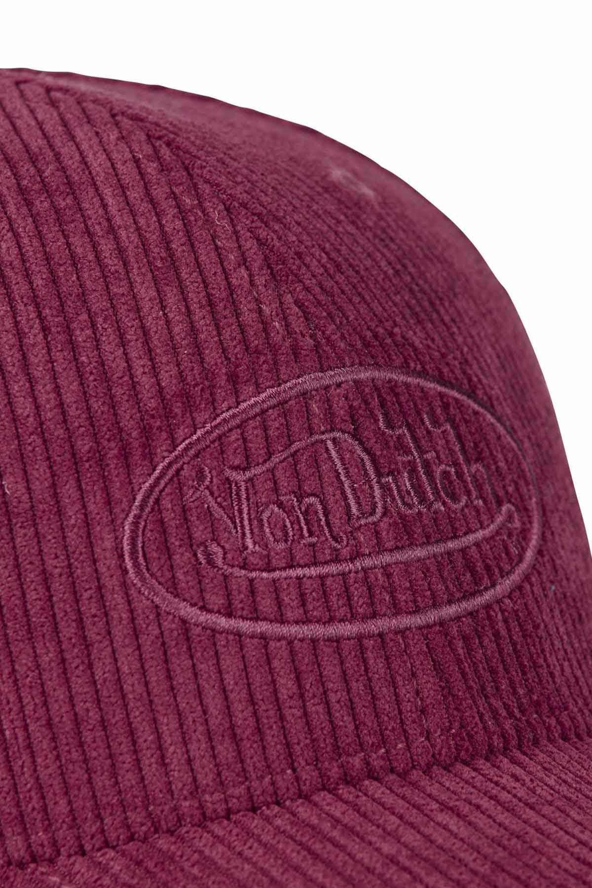 Burgundy corduroy effect cotton cap - Image n°2
