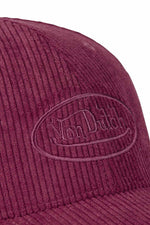 Burgundy corduroy effect cotton cap - Image n°2
