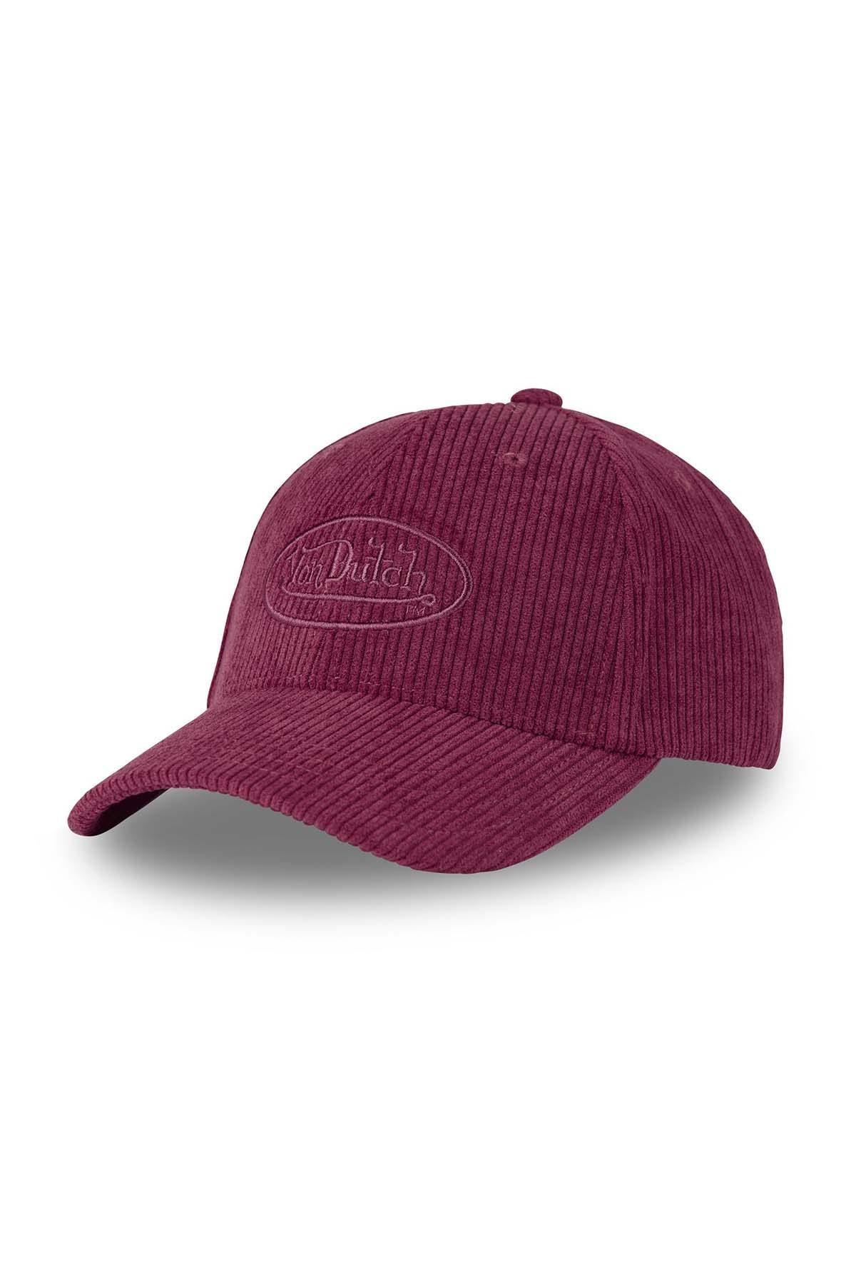 Burgundy corduroy effect cotton cap - Image n°5