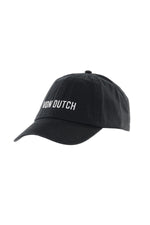 Black embroidered cotton cap - Image n°1