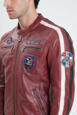 Bold red sheep leather jacket, slim-fit. Soft, durable, and sharp. - Image n°5