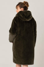 Women's kaki jacket in two materials, ideal for autumn and winter. - Image n°5