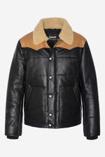 Schott's LCDAYTON: vachetta leather and shearling for winter warmth. - Image n°6