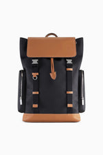 Maurice canvas and leather flap backpack - Image n°1