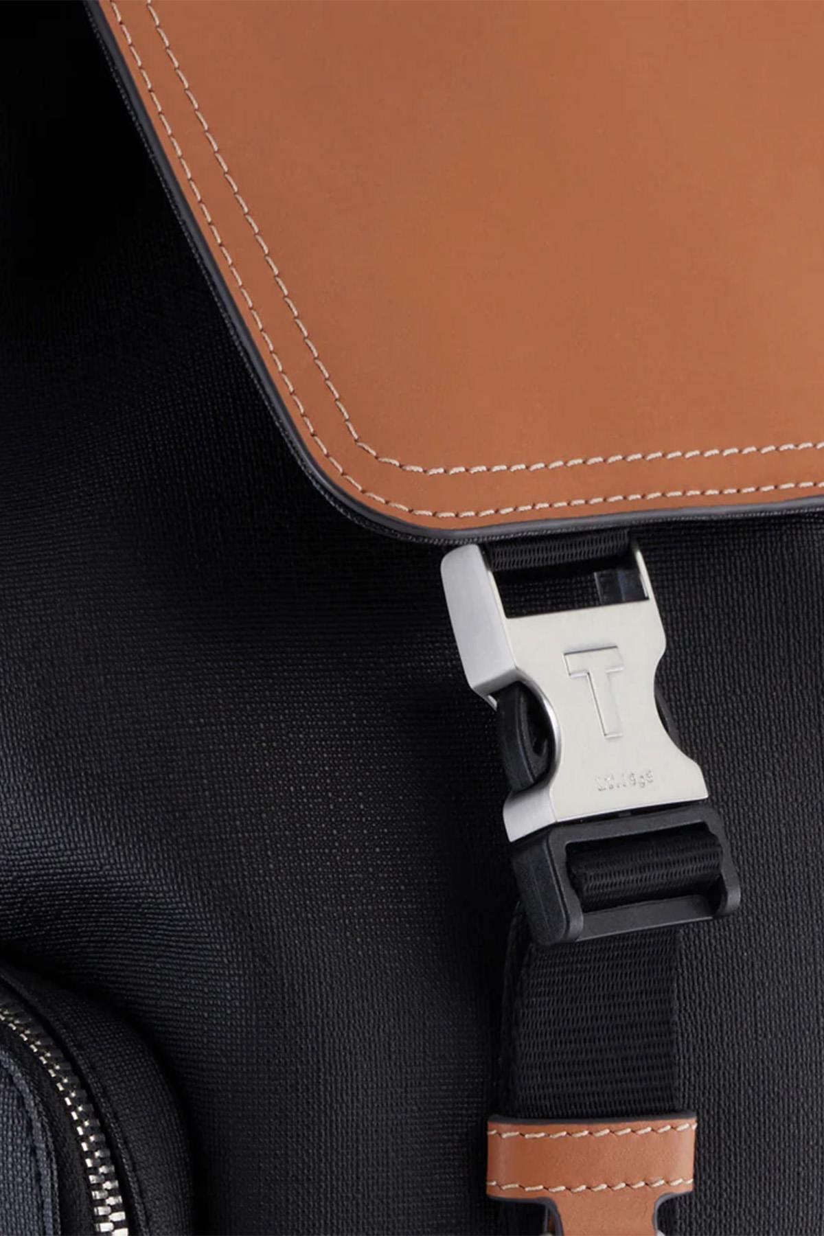 Maurice canvas and leather flap backpack - Image n°5