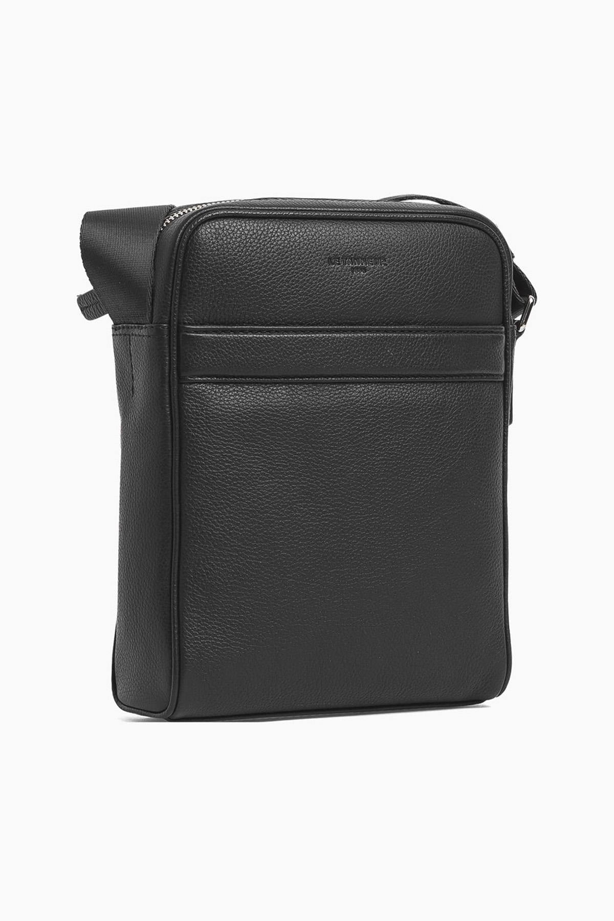 Small Charles bag in black grained leather - Image n°3