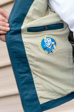 Soft, lightweight Ocean Blue sheepskin jacket inspired by Jarier. - Image n°5