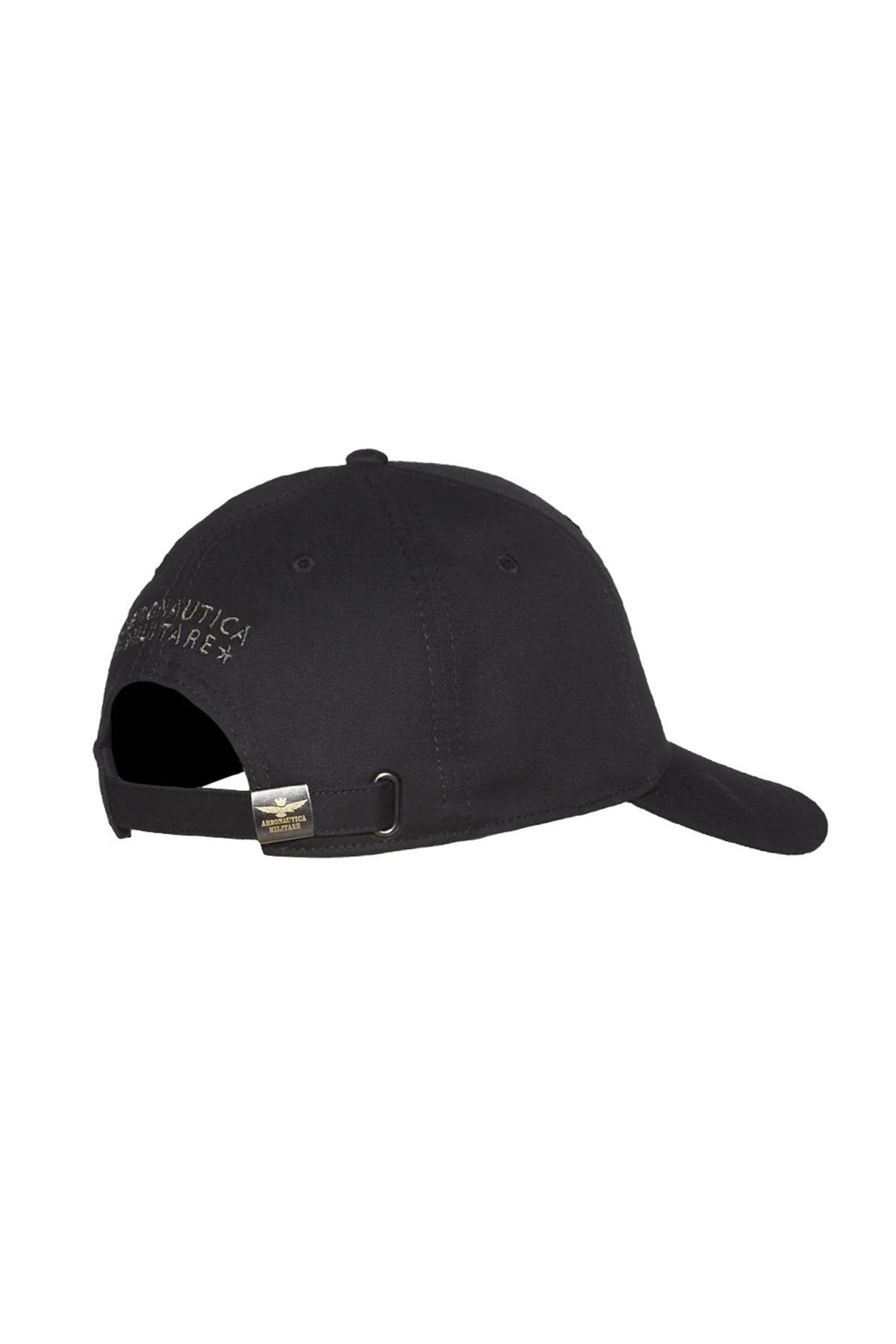 Black cotton cap with logo - Image n°2