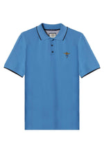Sky blue short-sleeved cotton polo shirt - Image n°4