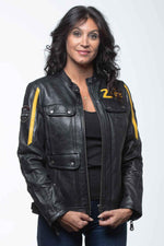 A black lambskin jacket, straight cut, biker collar, sporty appeal. - Image n°4