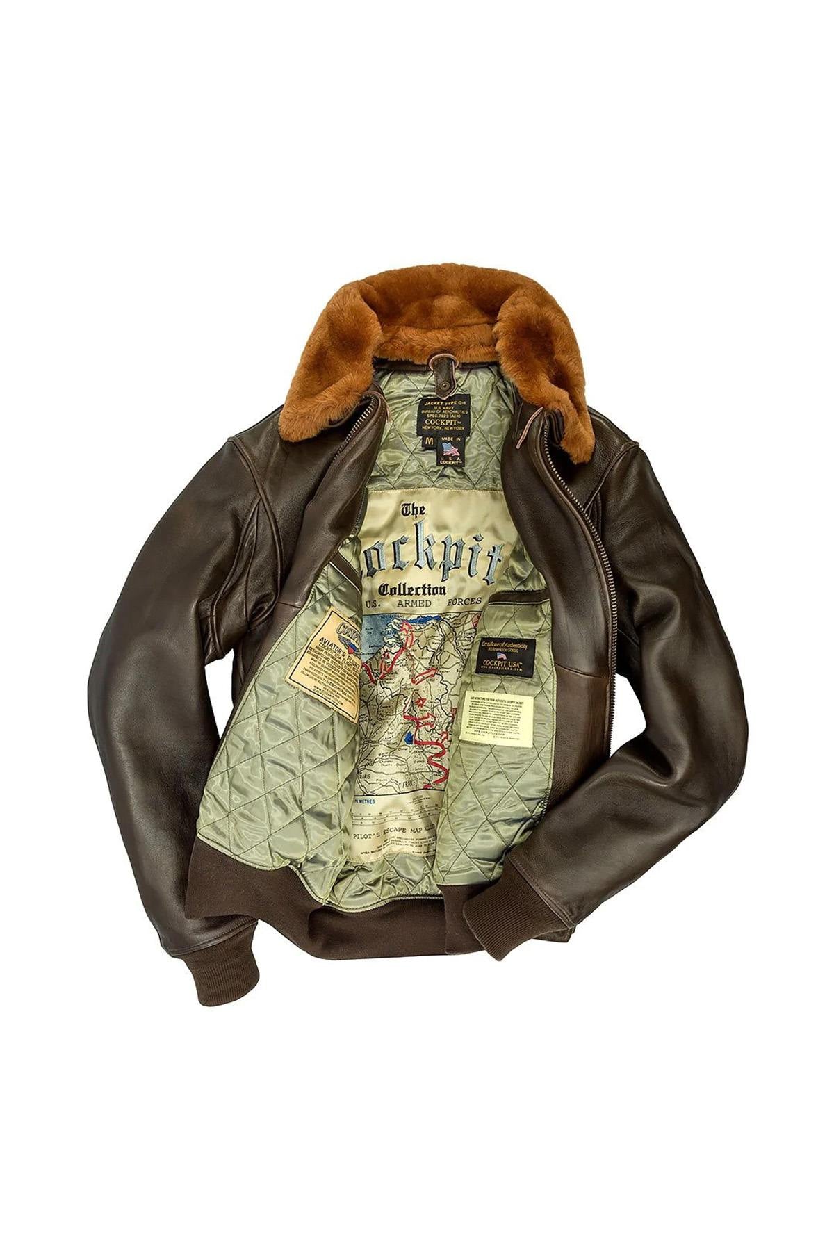 Aged lambskin G-1: US Navy legacy, shearling collar, patina over time. - Image n°4