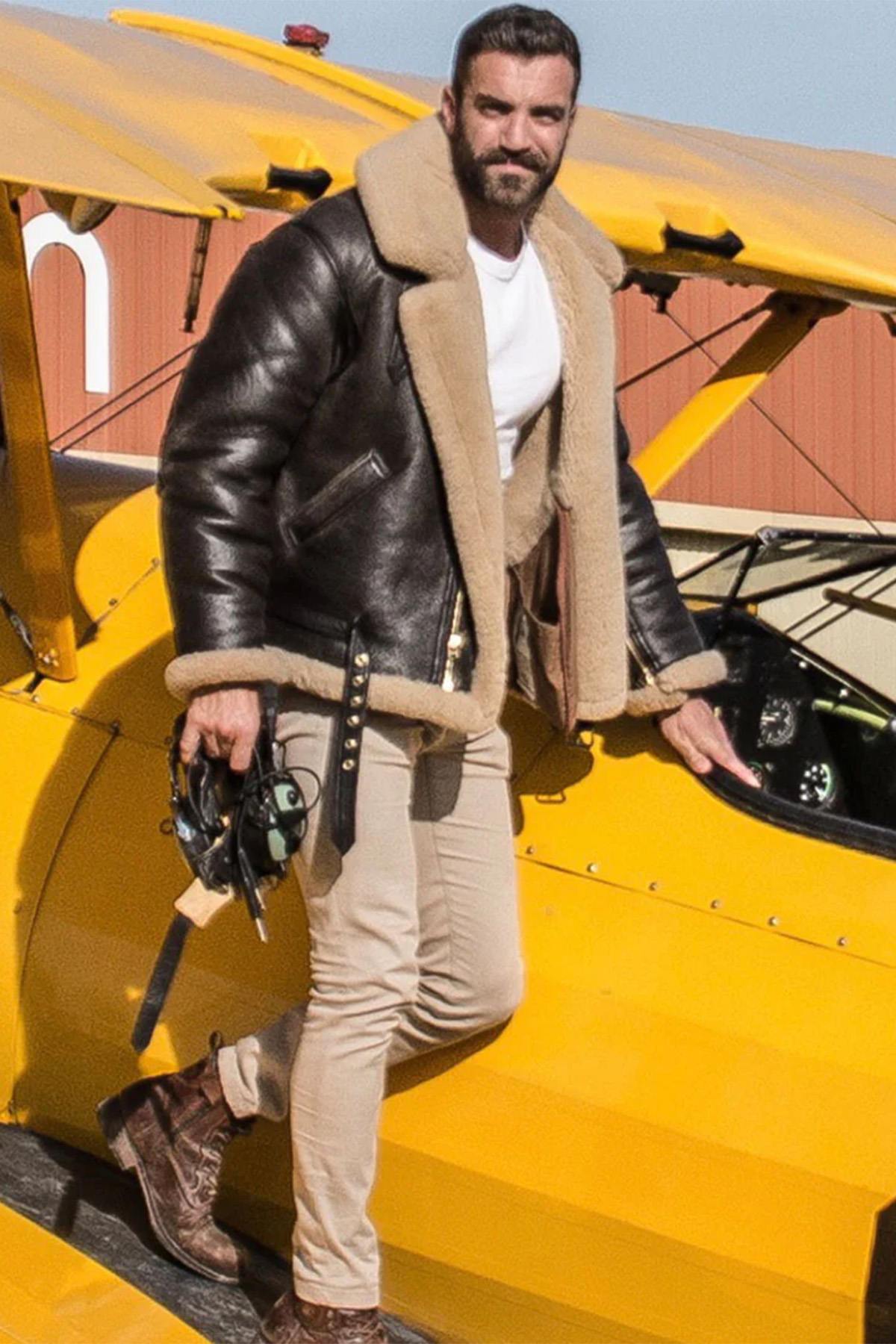 Z2109 Brown: thick shearling, RAF bomber warmth, patina that evolves. - Image n°1