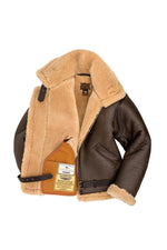 Z2109 Brown: thick shearling, RAF bomber warmth, patina that evolves. - Image n°3