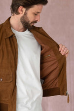 Rust-colored suede leather jacket - Image n°5
