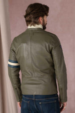 Slim khaki sheep leather jacket. Biker edge, McQueen's timeless touch. - Image n°7