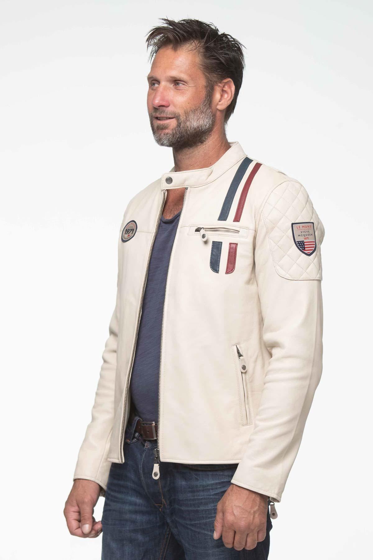 LENNY4 Ecru: soft, lightweight sheepskin jacket inspired by McQueen. - Image n°4
