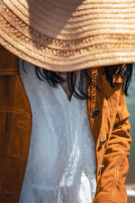 Shirt collar jacket in suede goat leather - Image n°4