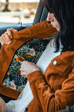 Shirt collar jacket in suede goat leather - Image n°2