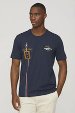Navy blue cotton short-sleeve T-shirt - Image n°1