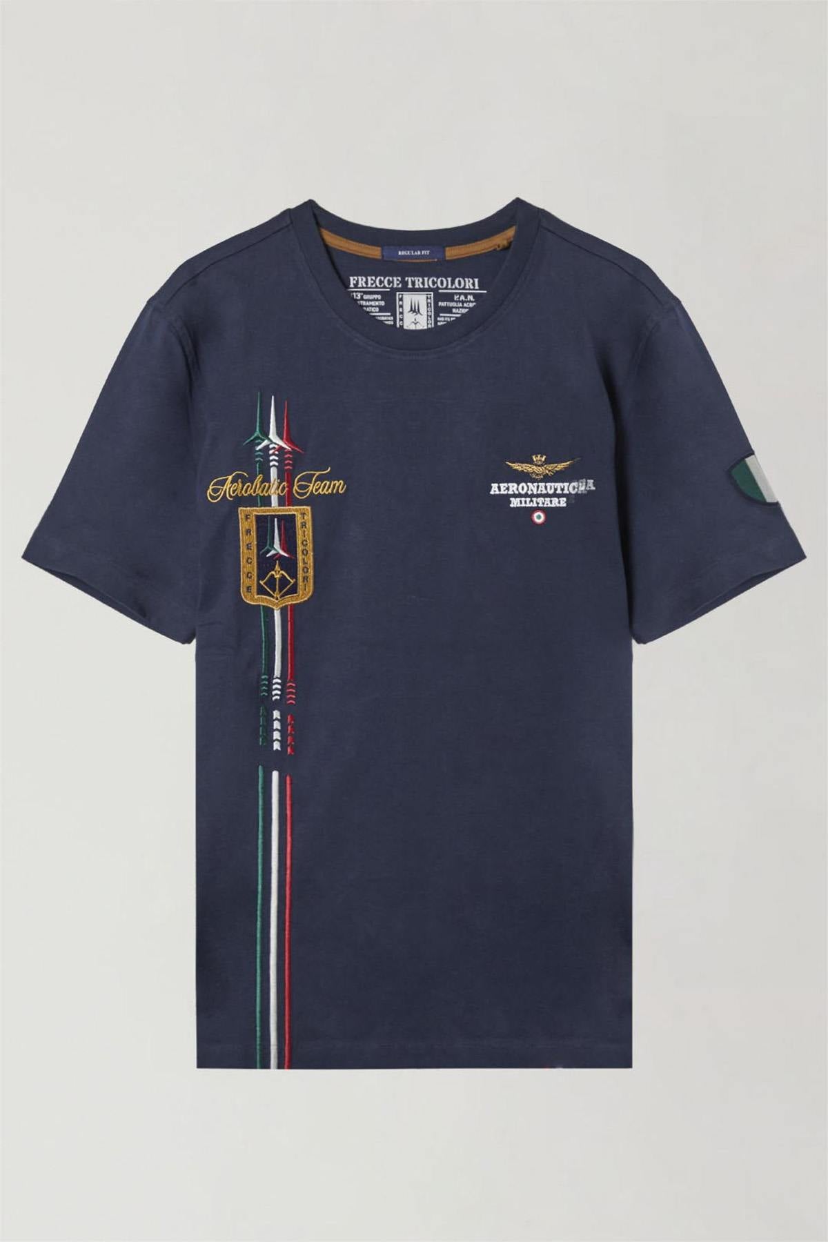 Navy blue cotton short-sleeve T-shirt - Image n°5