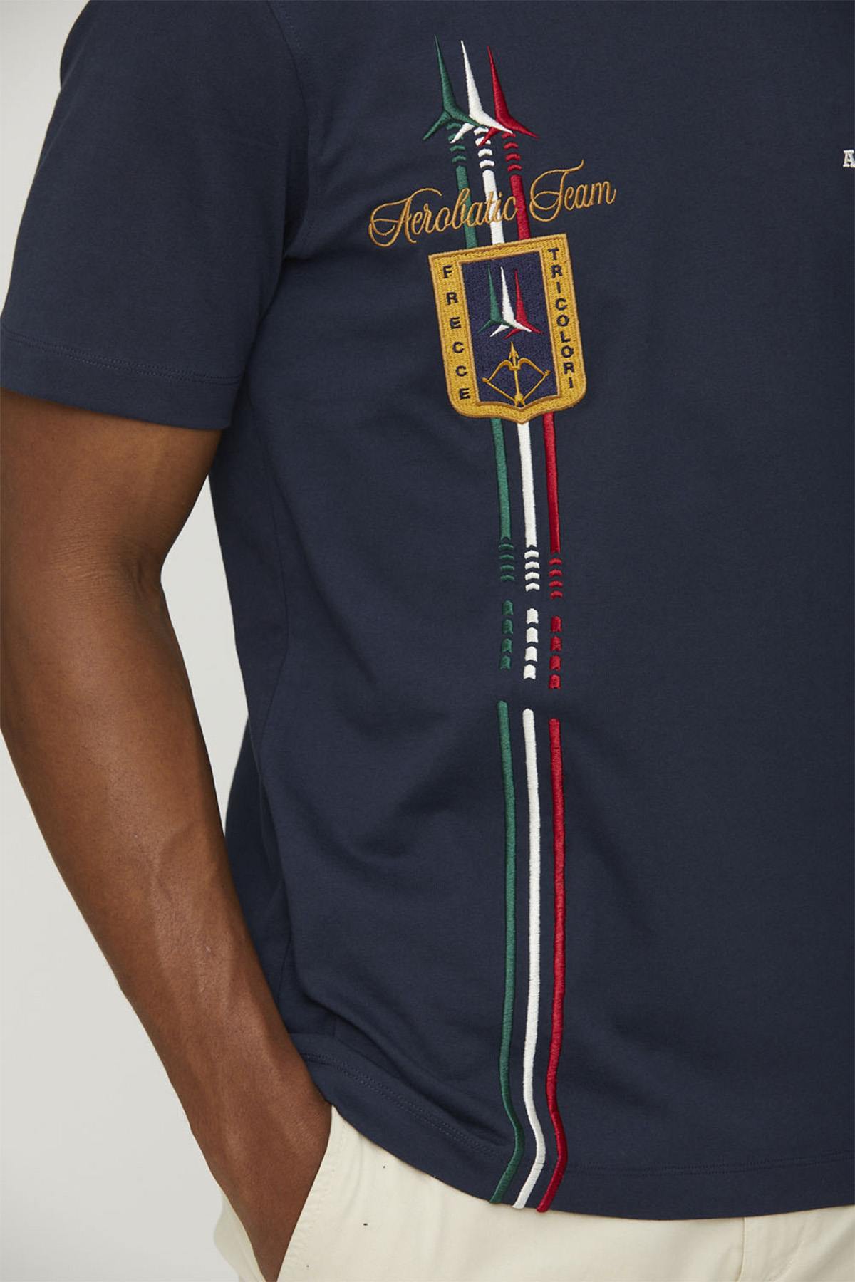 Navy blue cotton short-sleeve T-shirt - Image n°2