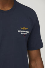 Navy blue cotton short-sleeve T-shirt - Image n°3
