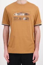 Camel t-shirt with racing pattern - Image n°1