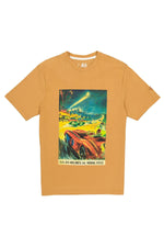 Camel T-shirt with racing paint effect pattern - Image n°3