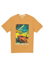 Camel T-shirt with racing paint effect pattern - Image n°3