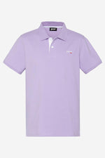Pastel purple and white cotton polo shirt - Image n°1