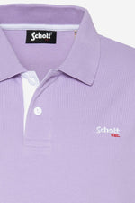Pastel purple and white cotton polo shirt - Image n°2