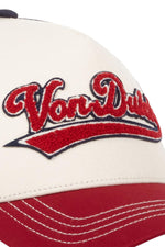 White, black and red bi-material trucker cap - Image n°3