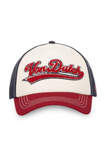 White, black and red bi-material trucker cap - Image n°4