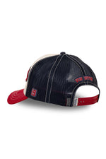 White, black and red bi-material trucker cap - Image n°2