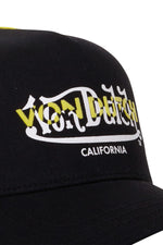 Black and yellow textile trucker cap - Image n°2