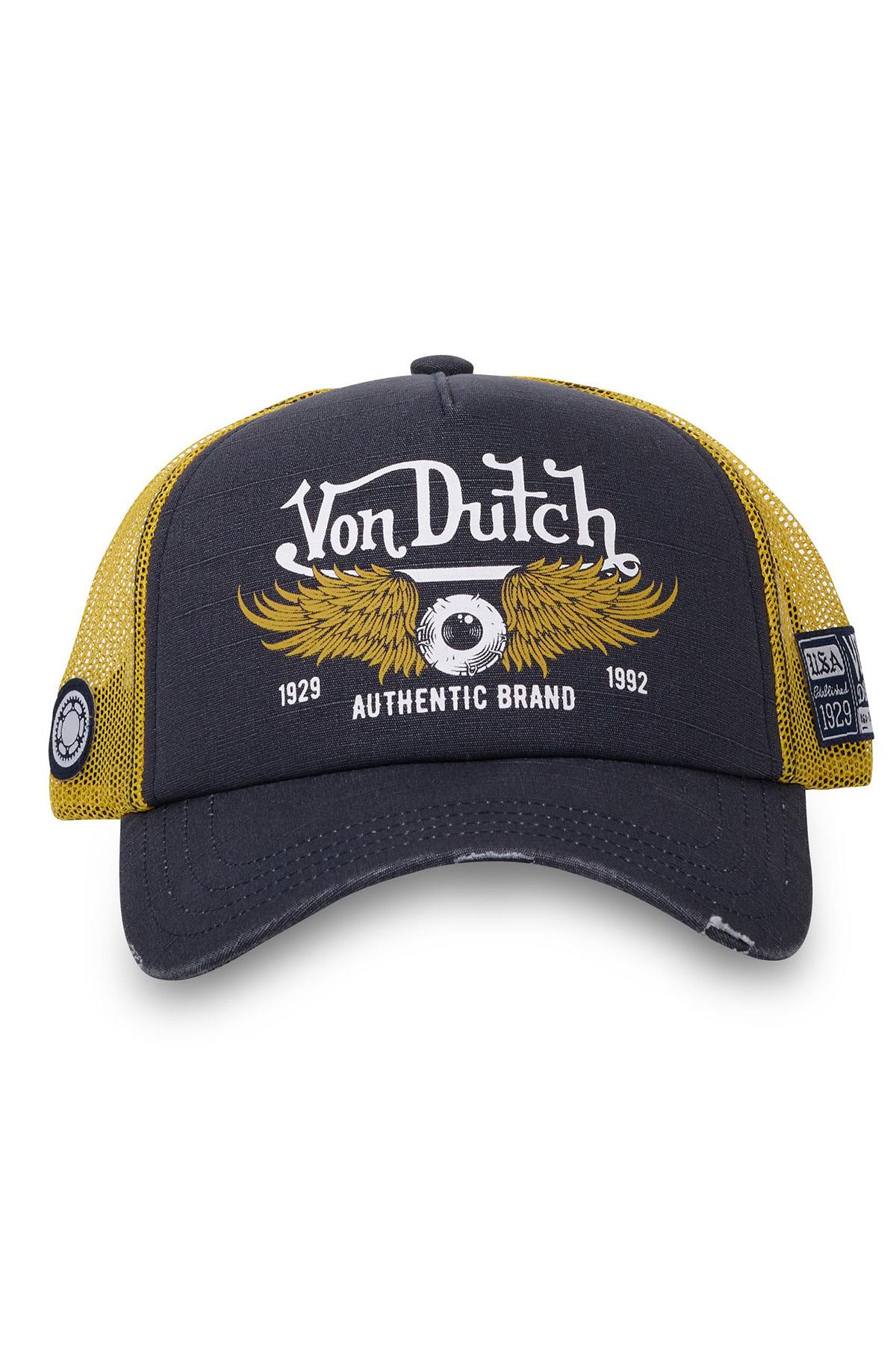 Black and yellow rock style trucker cap - Image n°3