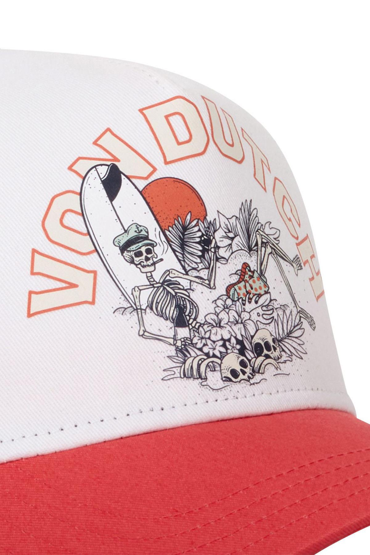 White, red and navy surfer cap - Image n°2