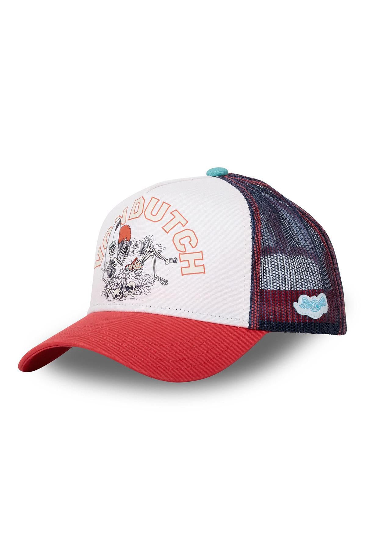 White, red and navy surfer cap - Image n°1