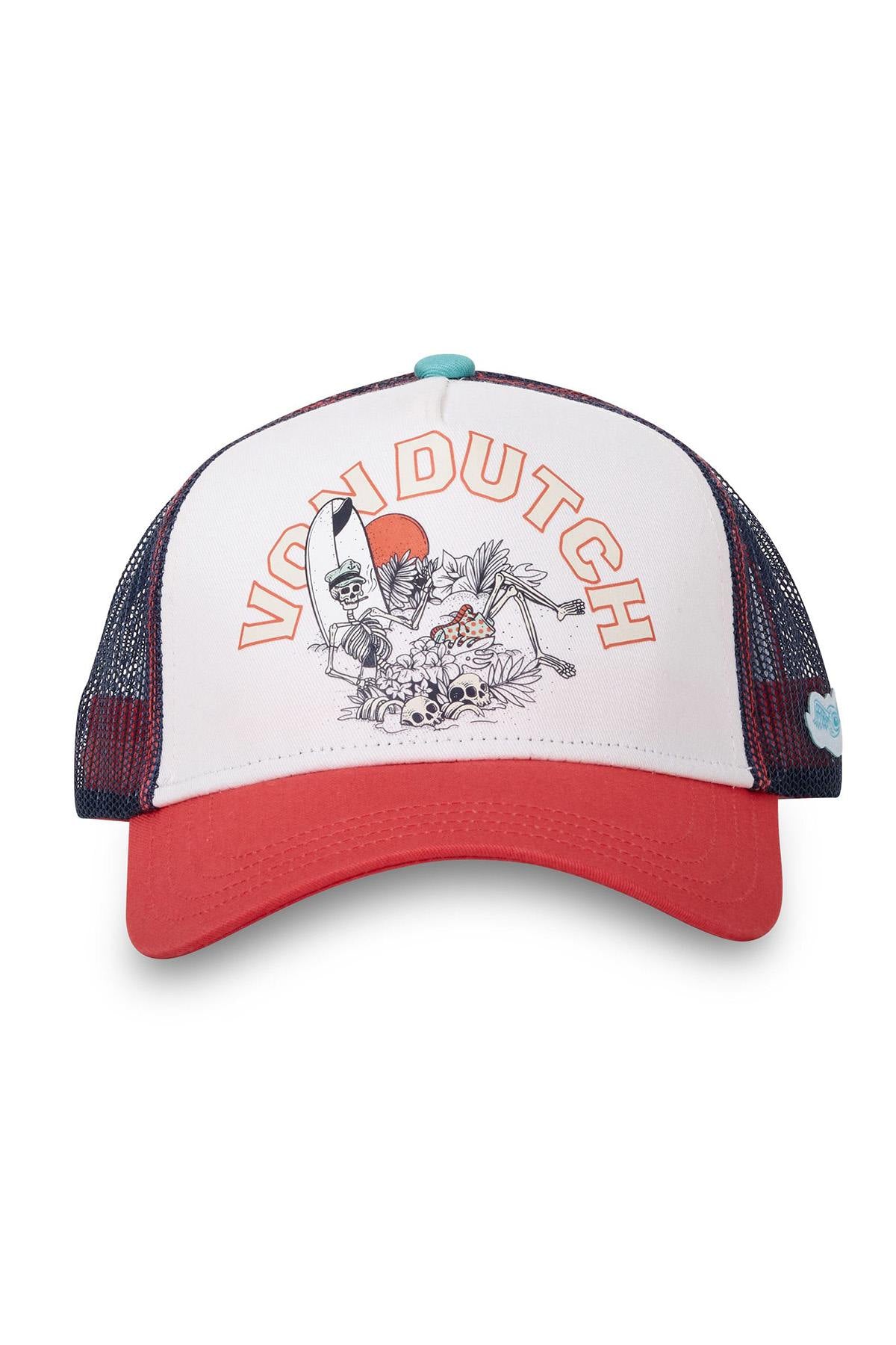 White, red and navy surfer cap - Image n°3