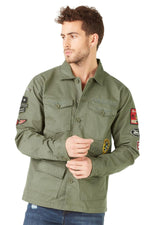 Cotton jacket with patches - Image n°1