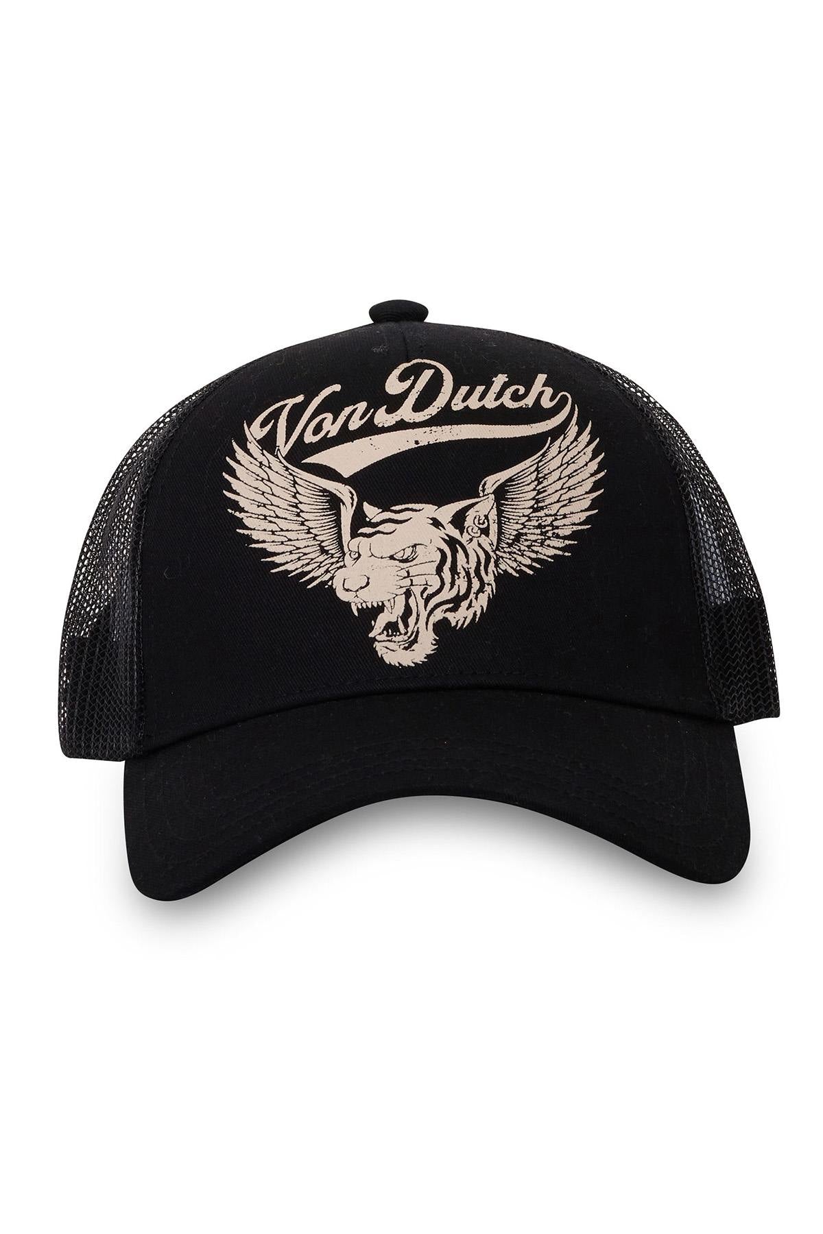 Black trucker cap with winged tiger print - Image n°3