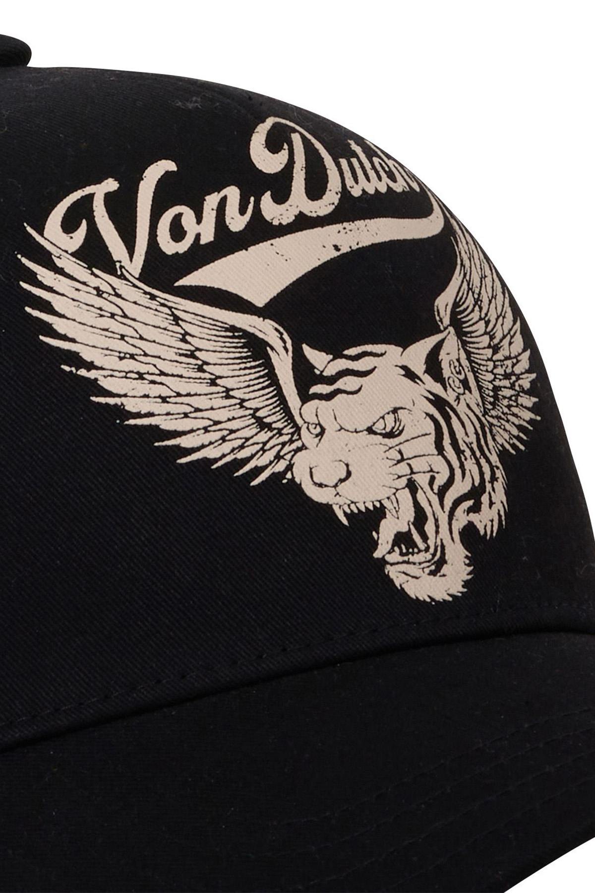 Black trucker cap with winged tiger print - Image n°2