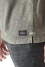 Khaki cotton T-shirt with logo - Image n°4